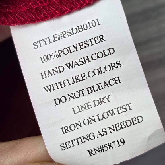 Notations Button Up Top Shirt Womens Large Petite Red Microfiber Suede Christmas - Picture 5 of 9